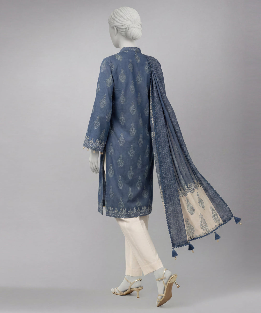 Lawn Multicolor Unstitched Suit - J. Junaid Jamshed