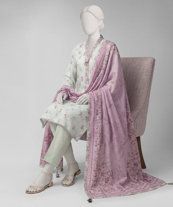 Lawn Multicolor Unstitched Suit - J. Junaid Jamshed