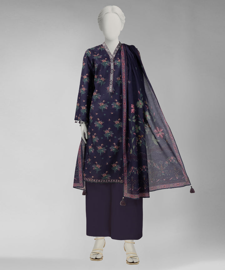Lawn Multicolor Unstitched Suit - J. Junaid Jamshed