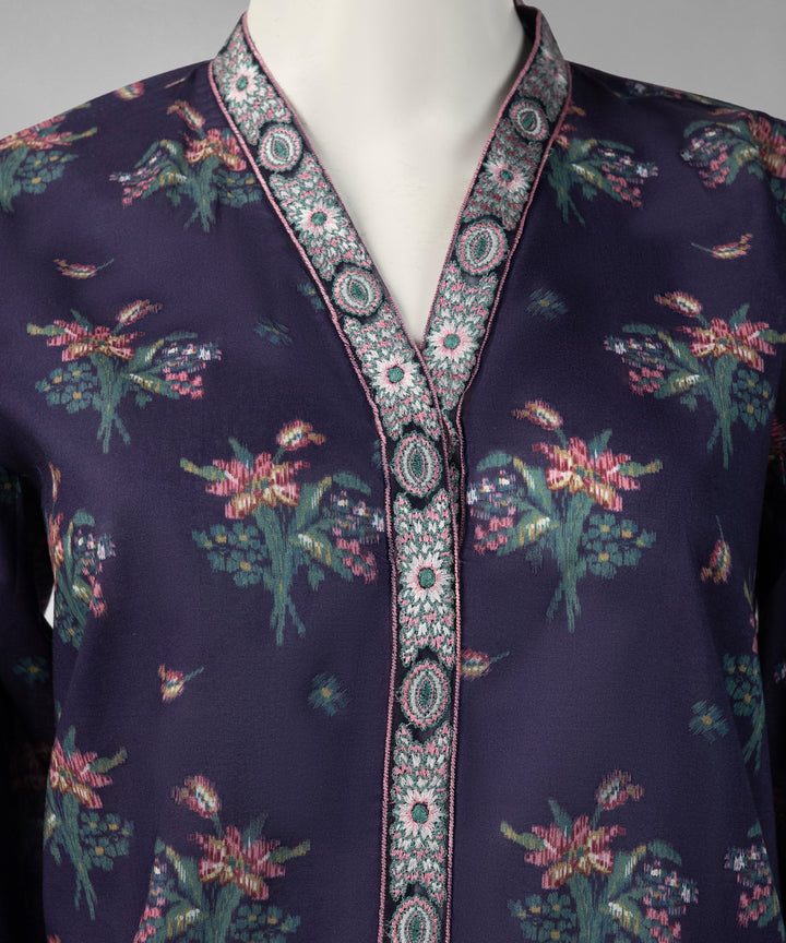 Lawn Multicolor Unstitched Suit - J. Junaid Jamshed