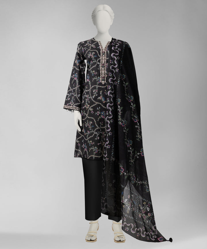 Lawn Multicolor Unstitched Suit - J. Junaid Jamshed