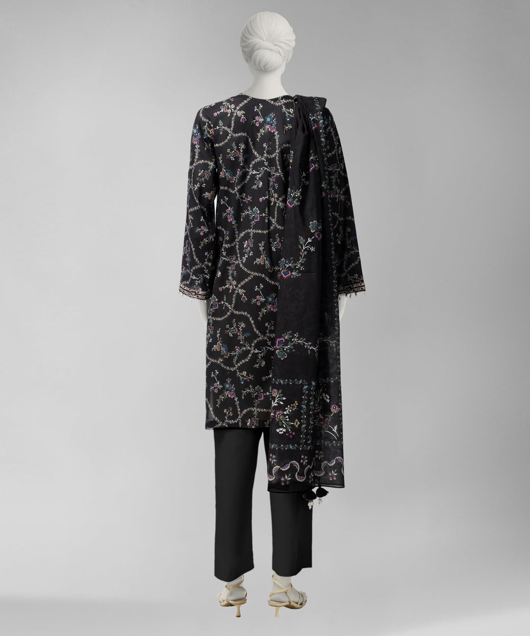 Lawn Multicolor Unstitched Suit - J. Junaid Jamshed