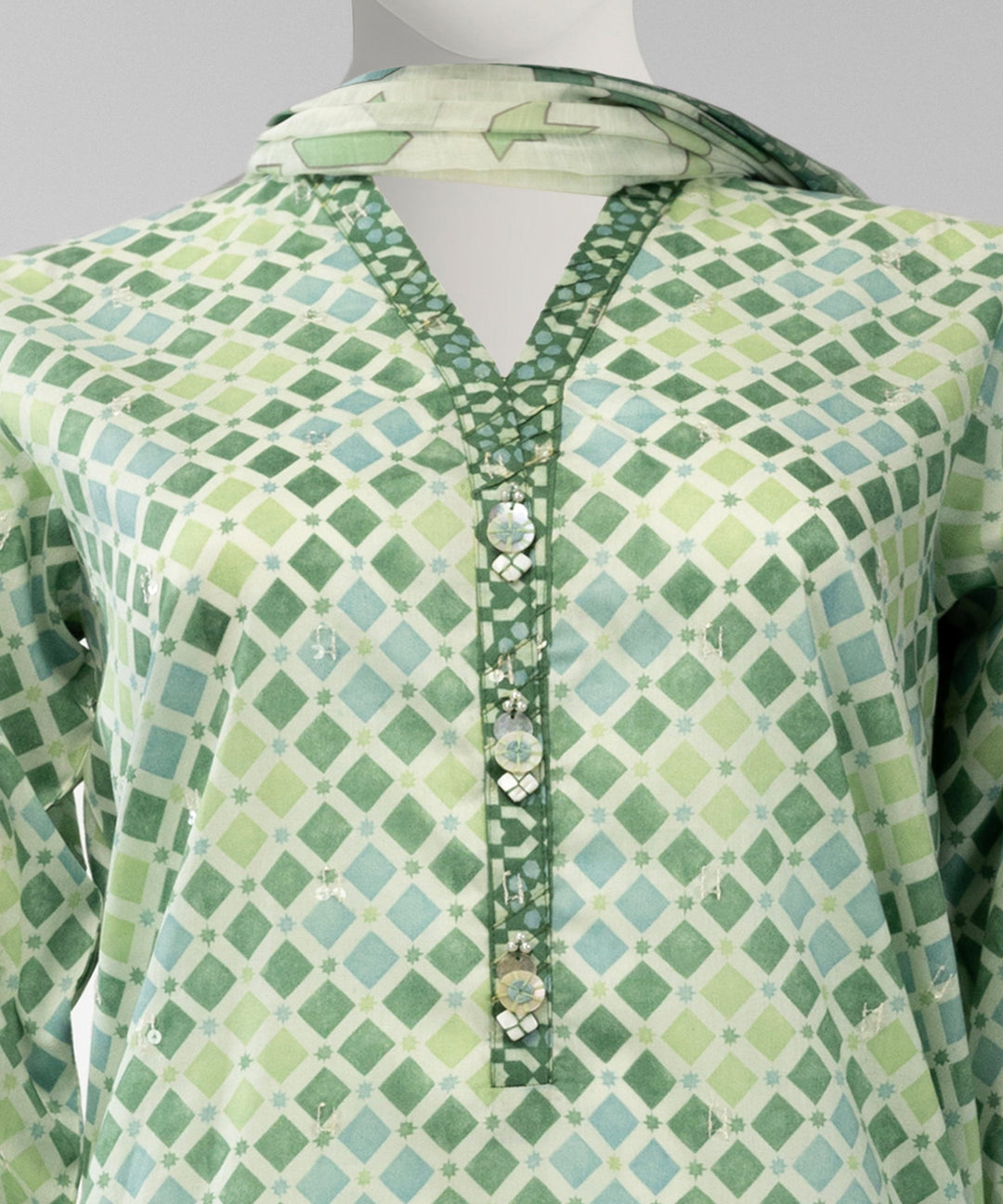 Lawn Multicolor Unstitched Suit - J. Junaid Jamshed