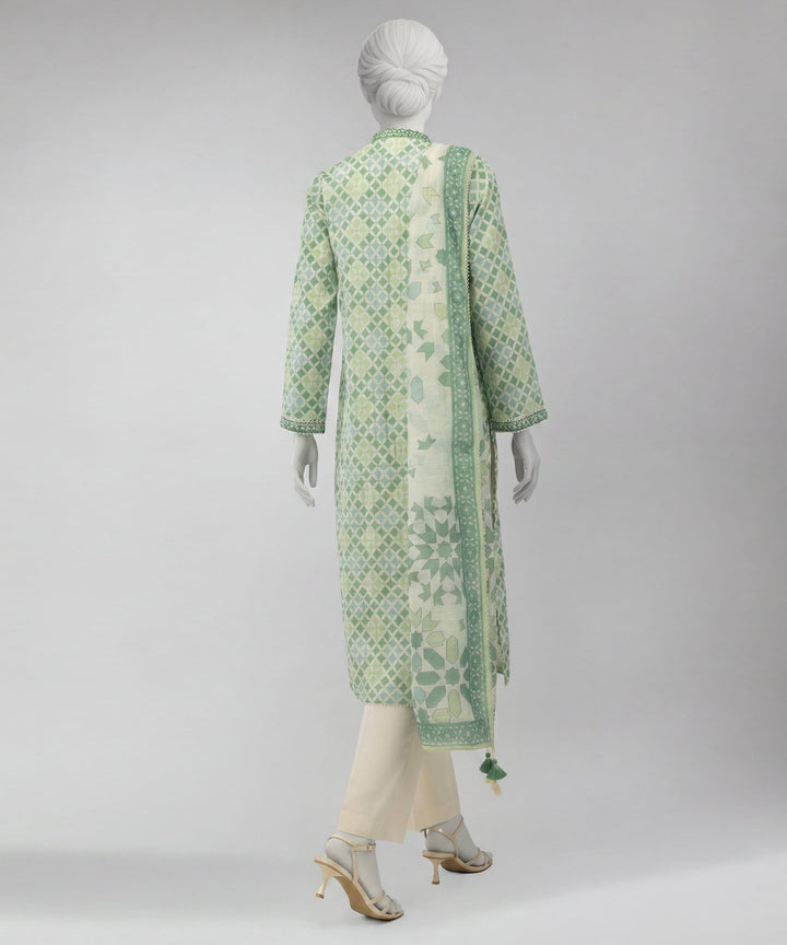 Lawn Multicolor Unstitched Suit - J. Junaid Jamshed