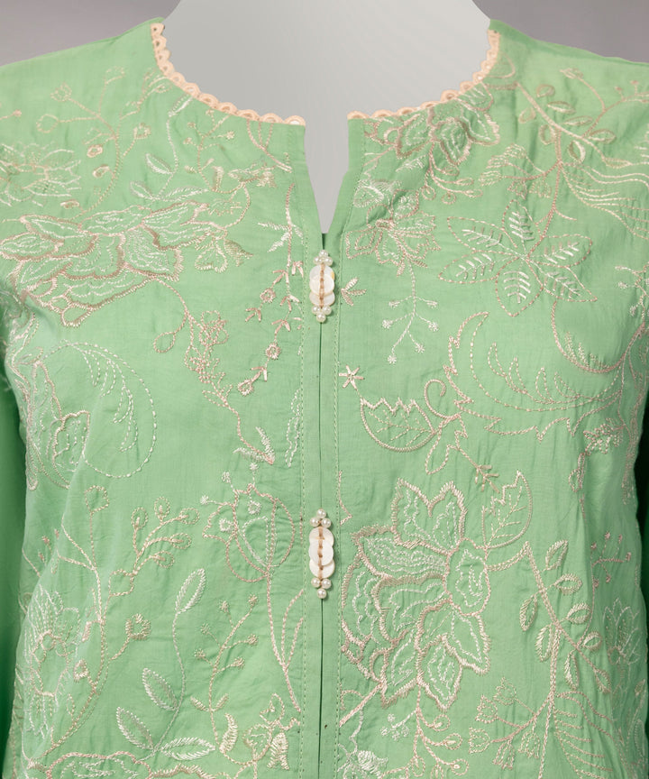 Lawn Green Stitched Suit - J. Junaid Jamshed