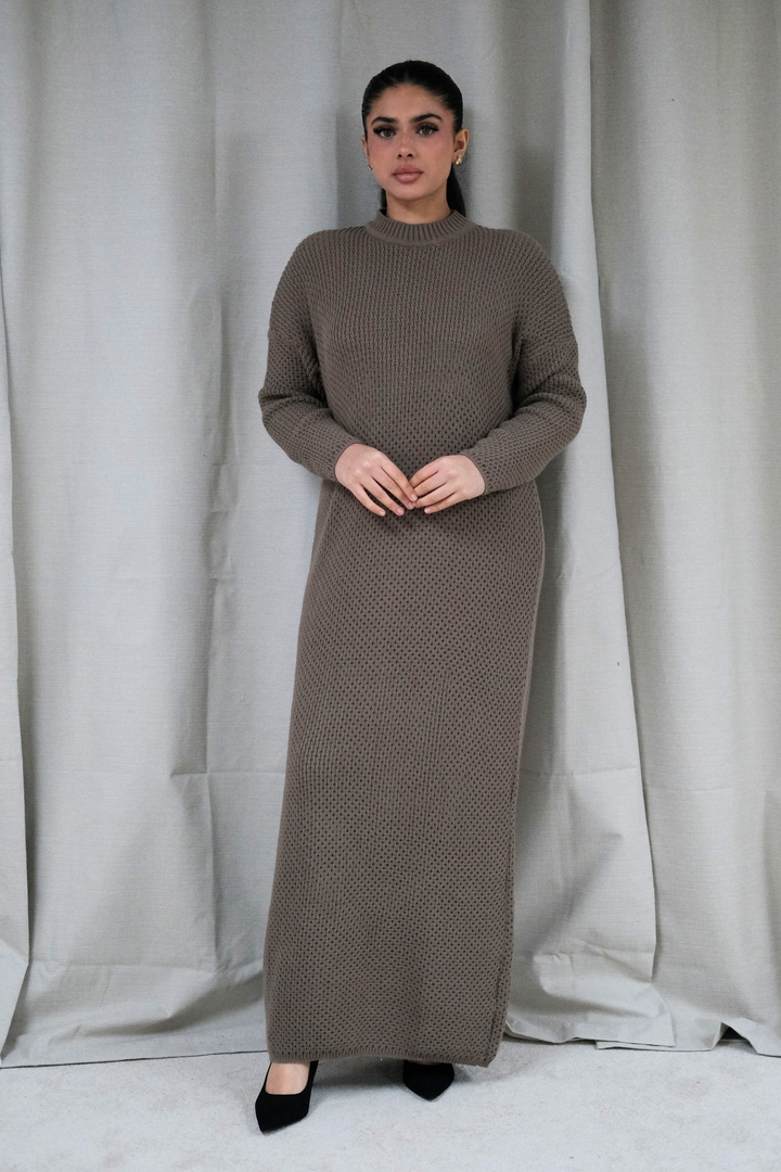 Alma Mocha Knit Dress