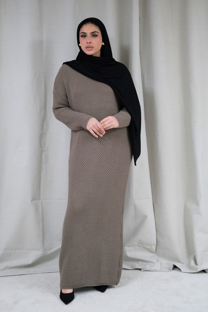Alma Mocha Knit Dress