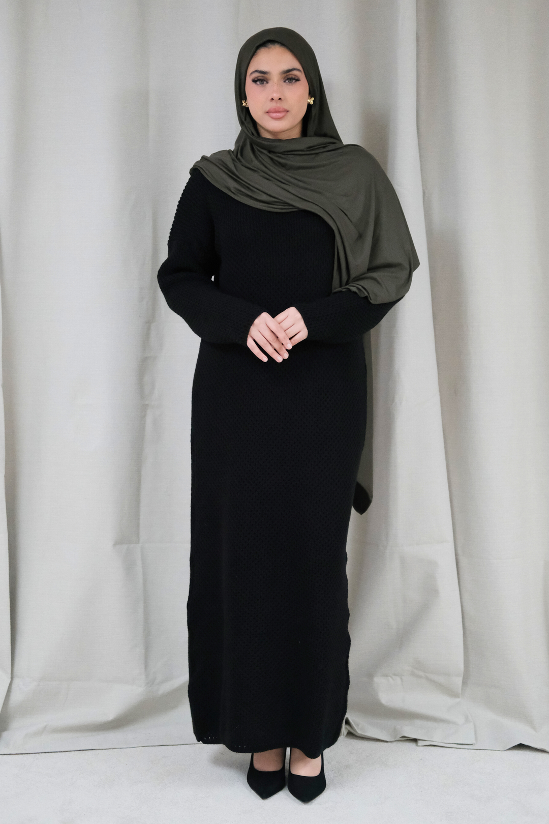 Alma Black Knit Dress