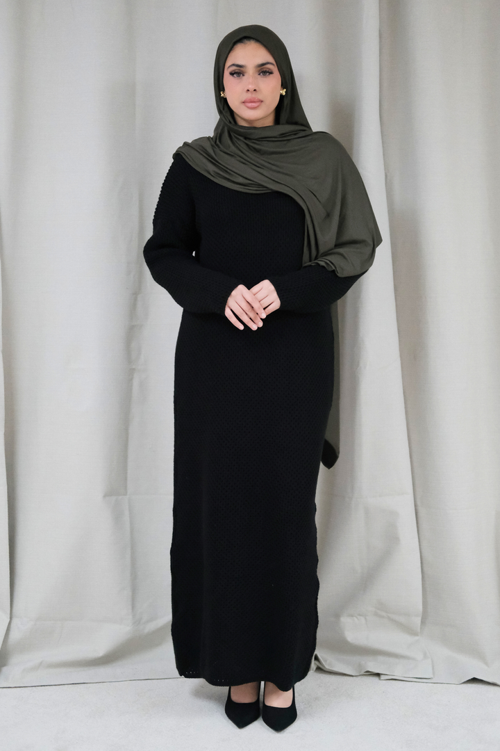 Alma Black Knit Dress