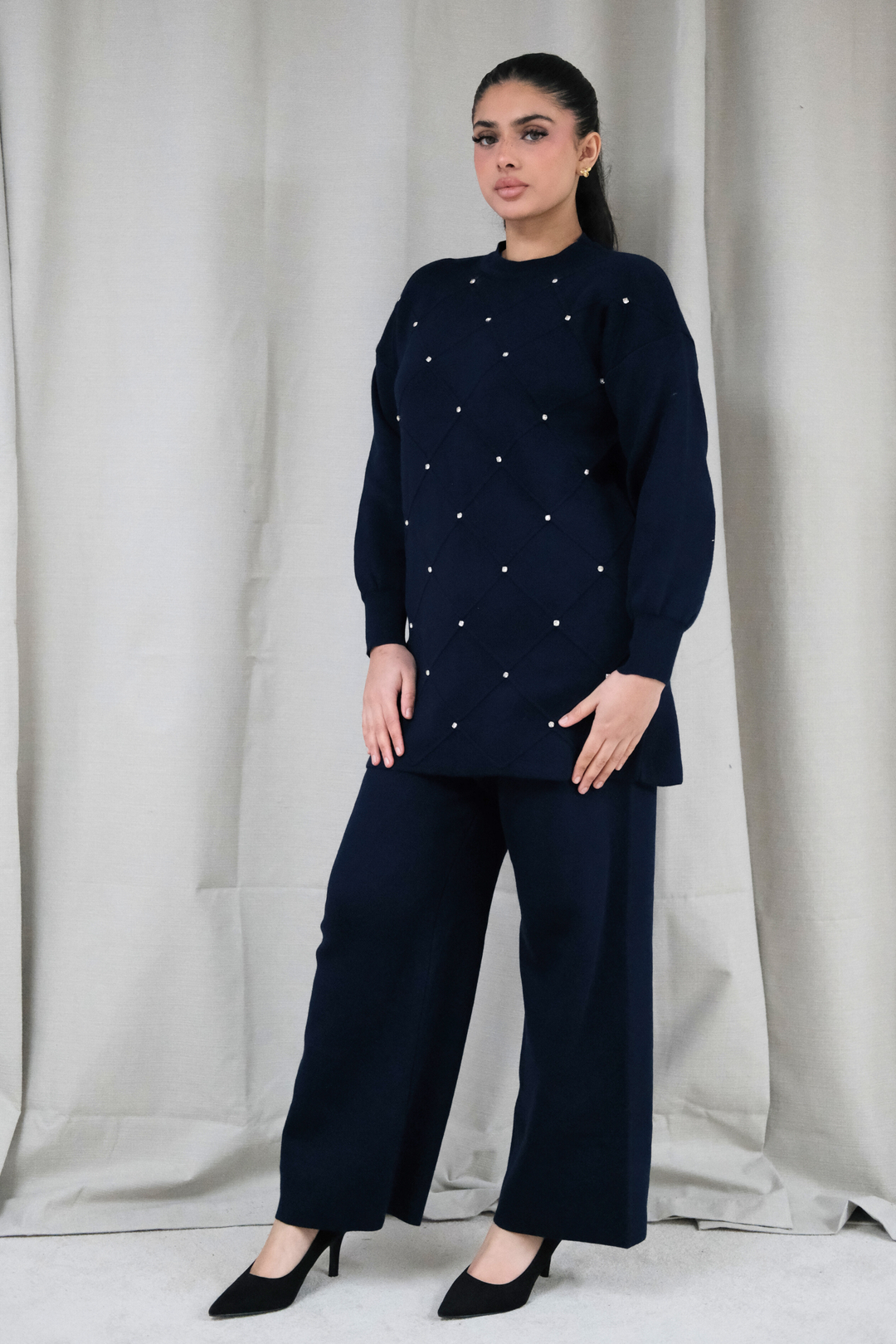 Noelle Navy Knit Co-Ord