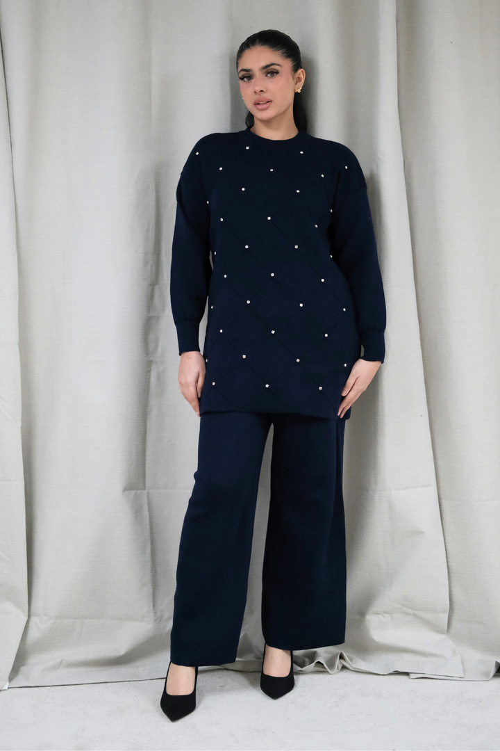 Noelle Navy Knit Co-Ord