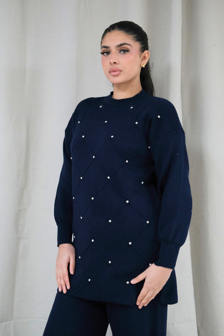 Noelle Navy Knit Co-Ord
