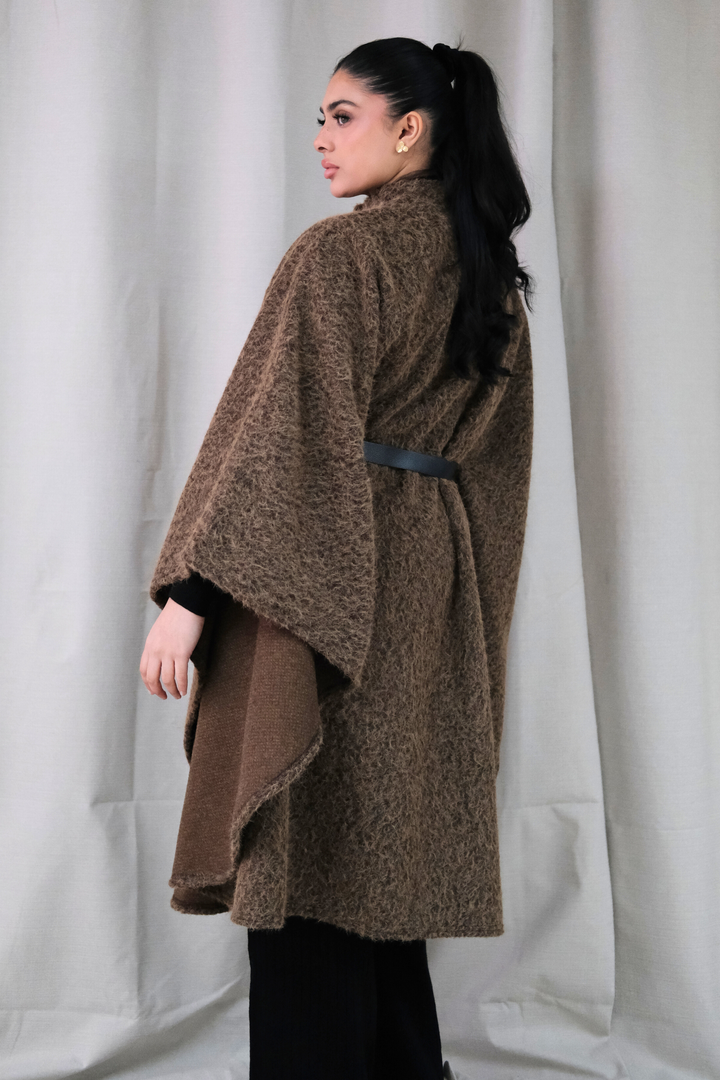 The Alara Brown Belted Cape