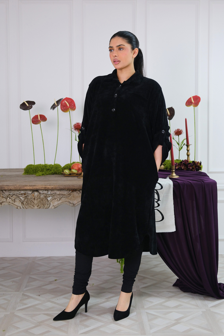 Soft Cord Black Midi