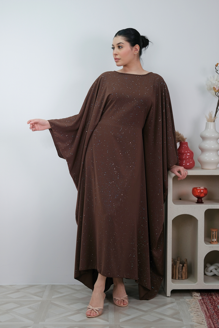 Solea Brown Drape Kaftan