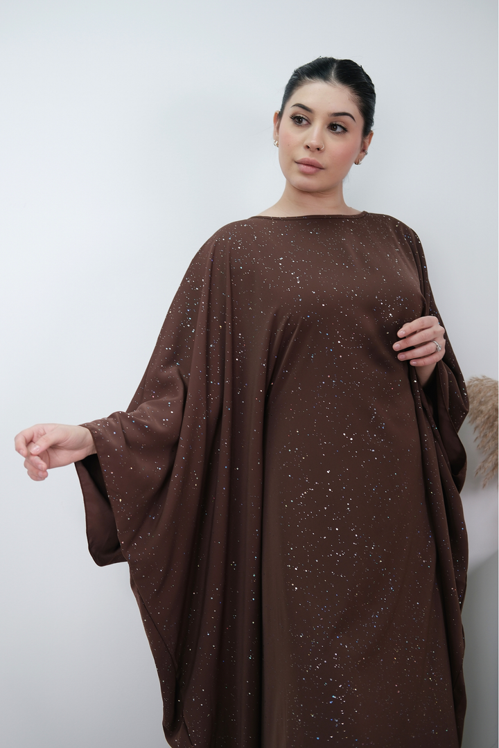 Solea Brown Drape Kaftan