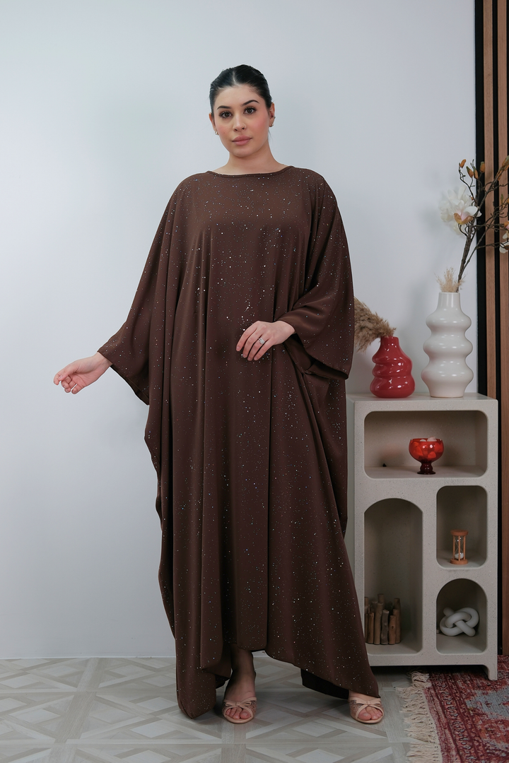 Solea Brown Drape Kaftan