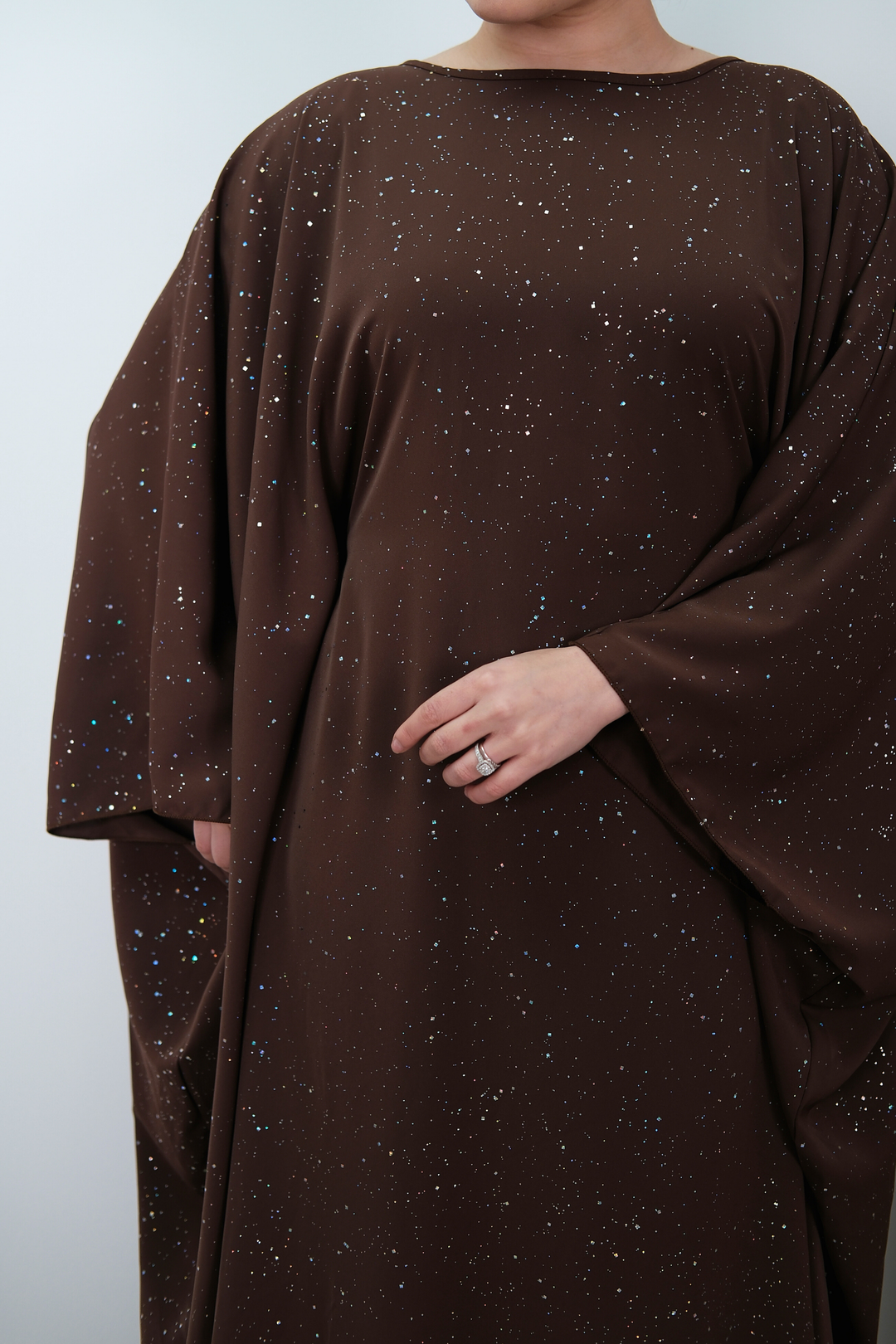 Solea Brown Drape Kaftan