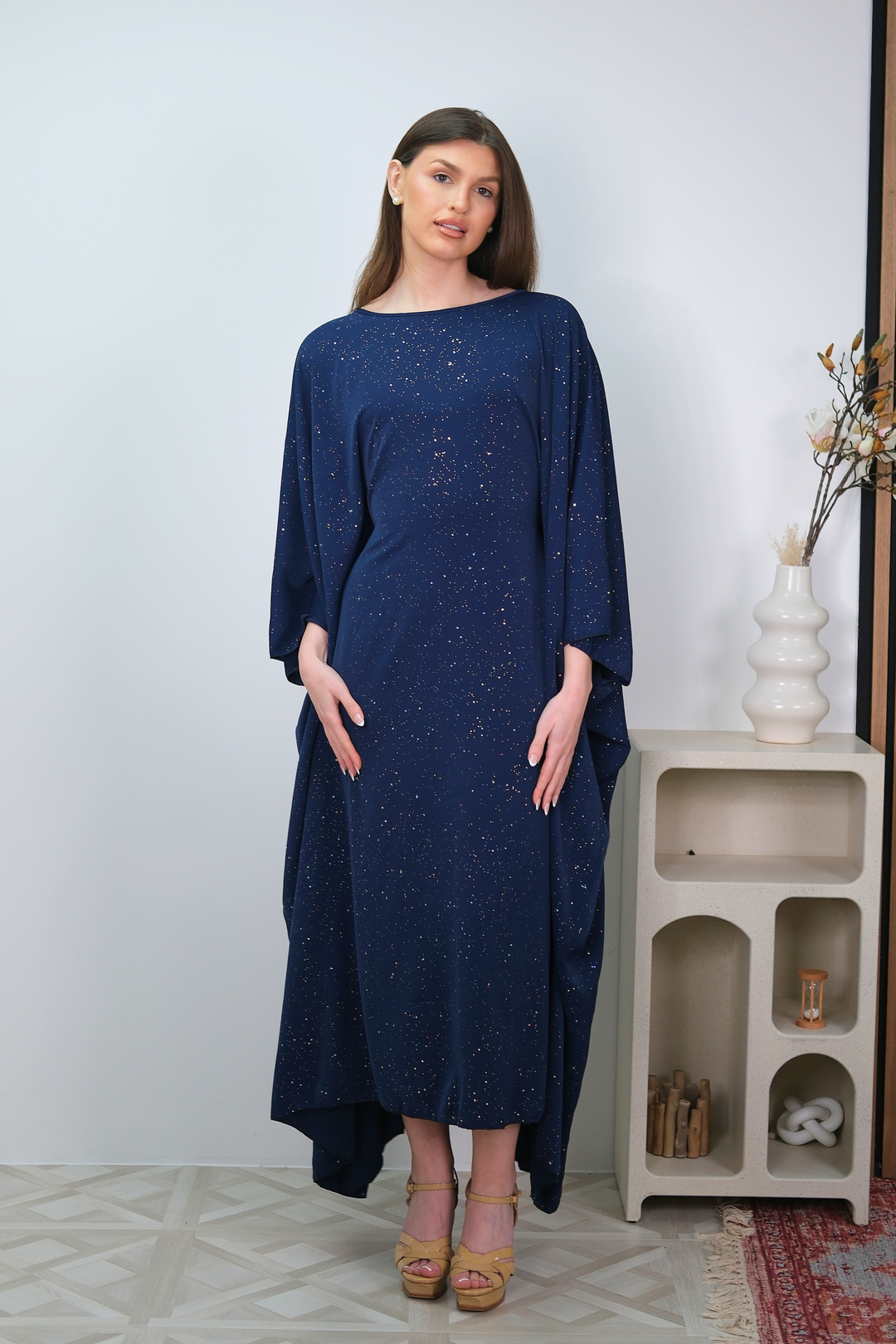 Solea Navy Drape Kaftan