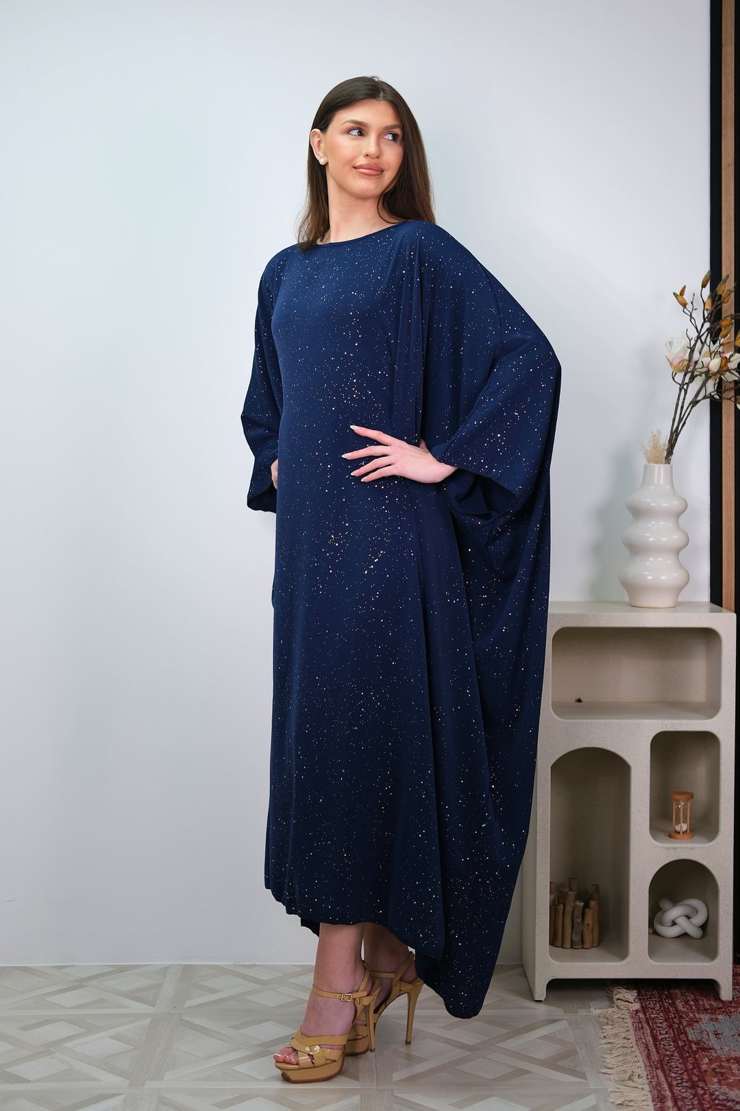 Solea Navy Drape Kaftan