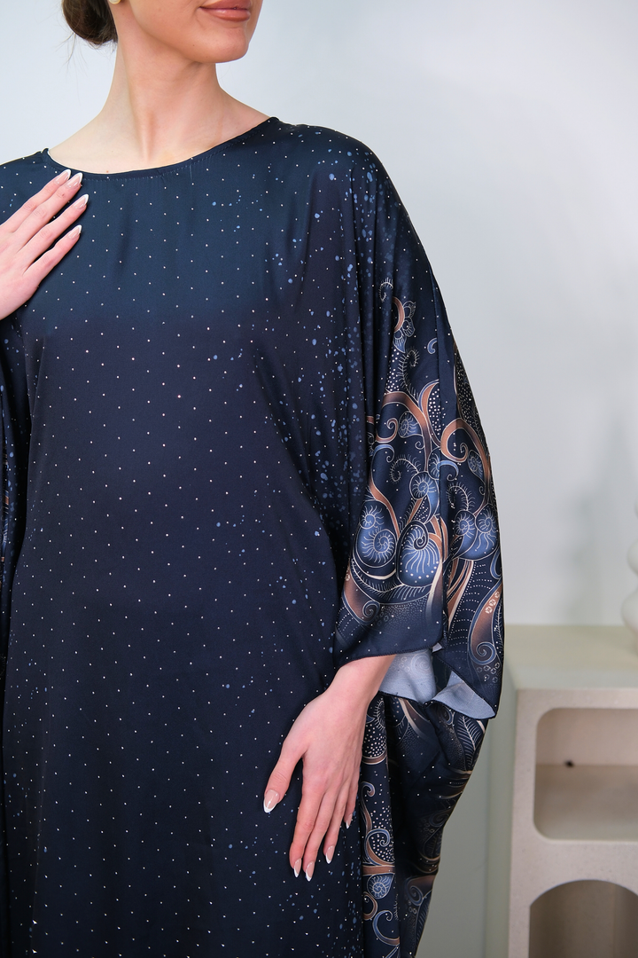 Raya Navy Printed Kaftan