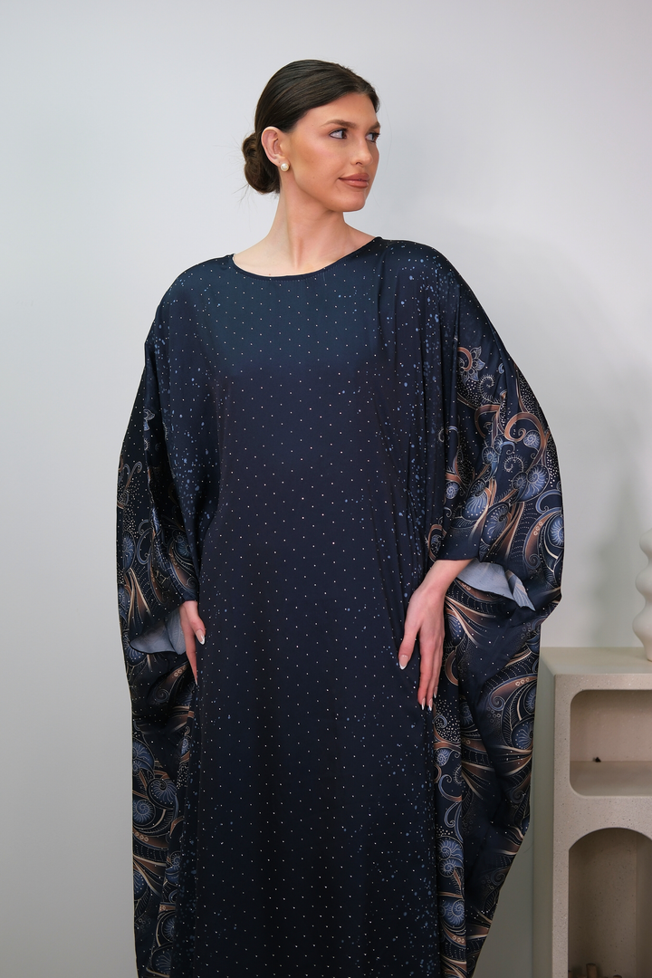 Raya Navy Printed Kaftan