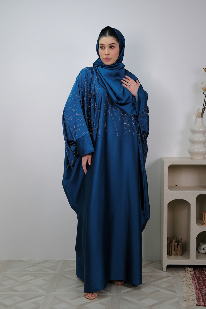 Noor Teal Shimmer Kaftan