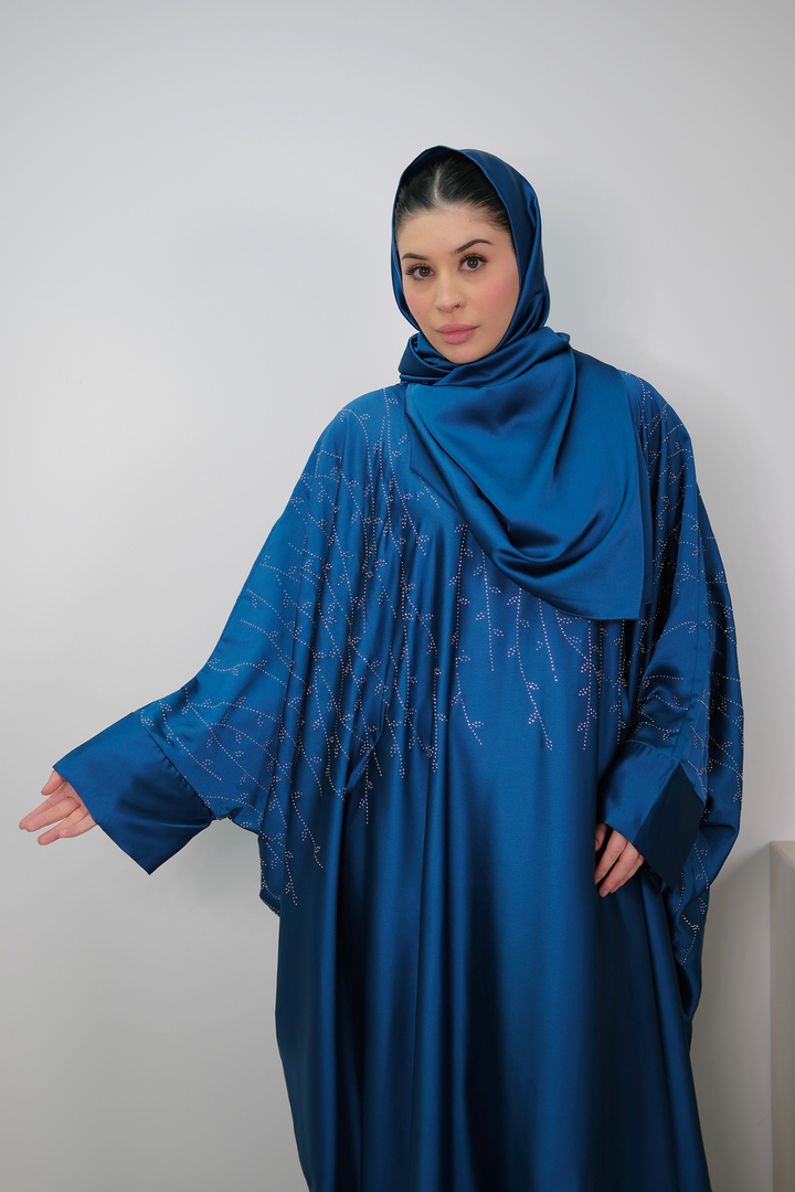 Noor Teal Shimmer Kaftan