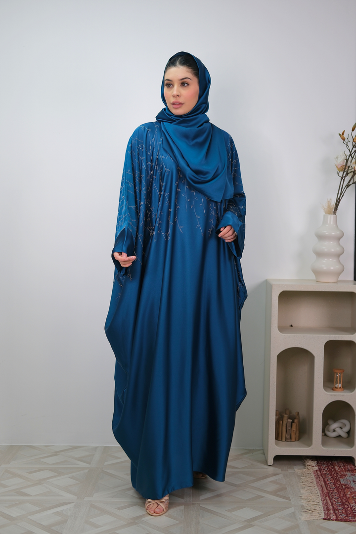 Noor Teal Shimmer Kaftan