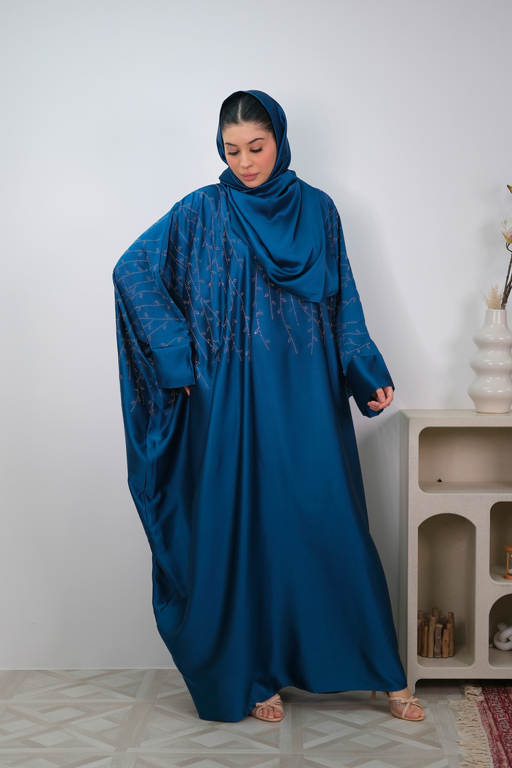 Noor Teal Shimmer Kaftan