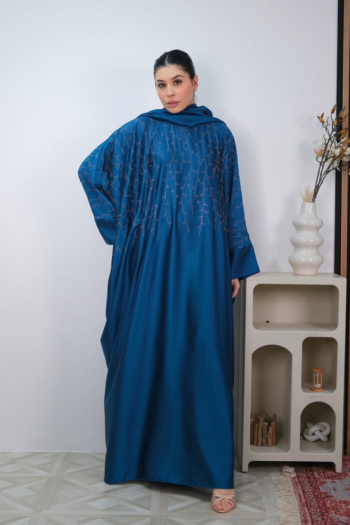 Noor Teal Shimmer Kaftan