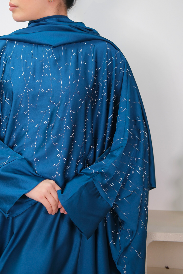Noor Teal Shimmer Kaftan