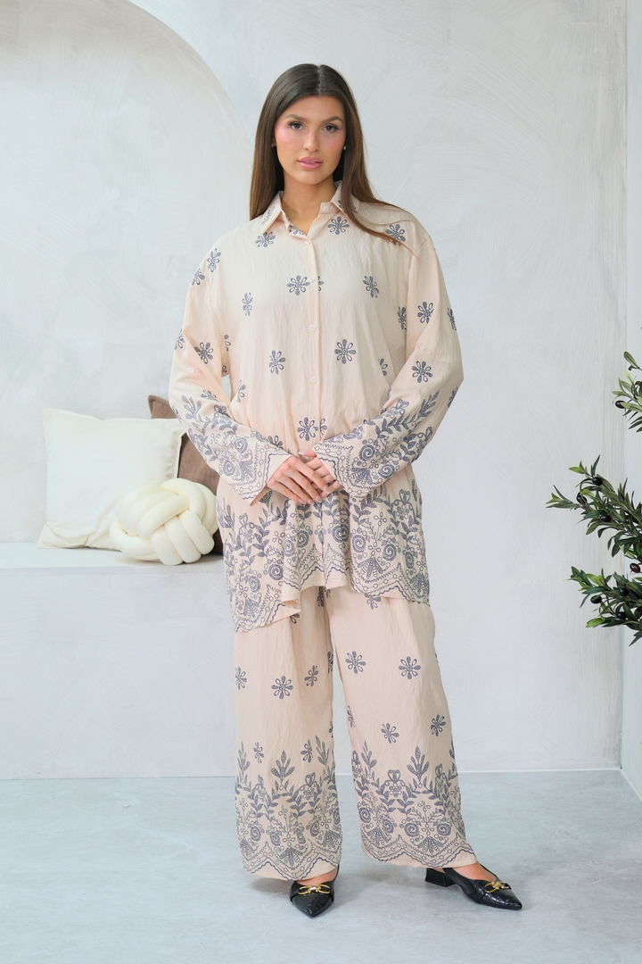 Indigo Fleur Cream Co-Ord