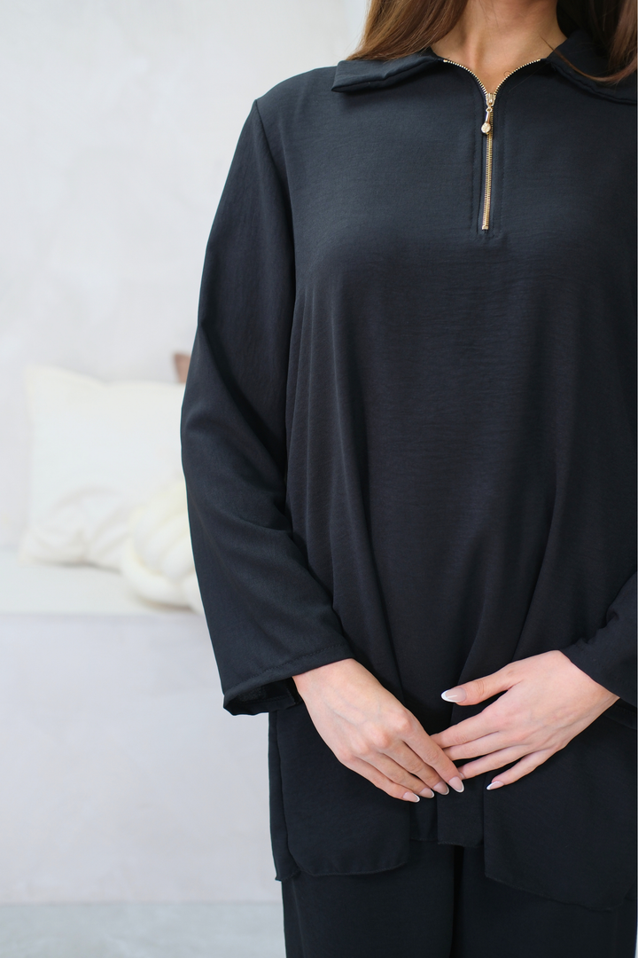 Noir Zip Black Co-ord
