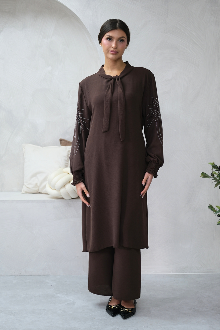 Elan Embellished Brown Co-ord