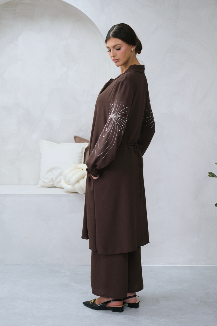 Elan Embellished Brown Co-ord