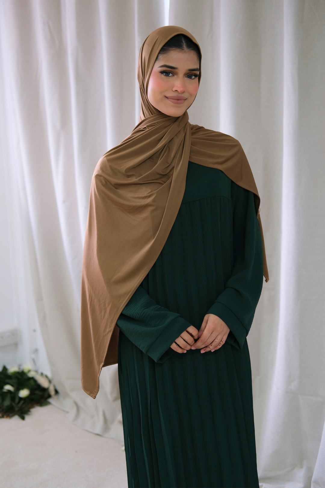 Aria Green Pleated Dress