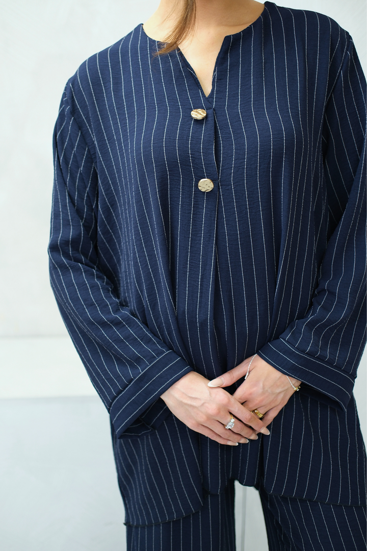Dark Navy Pinstripe Co-Ord