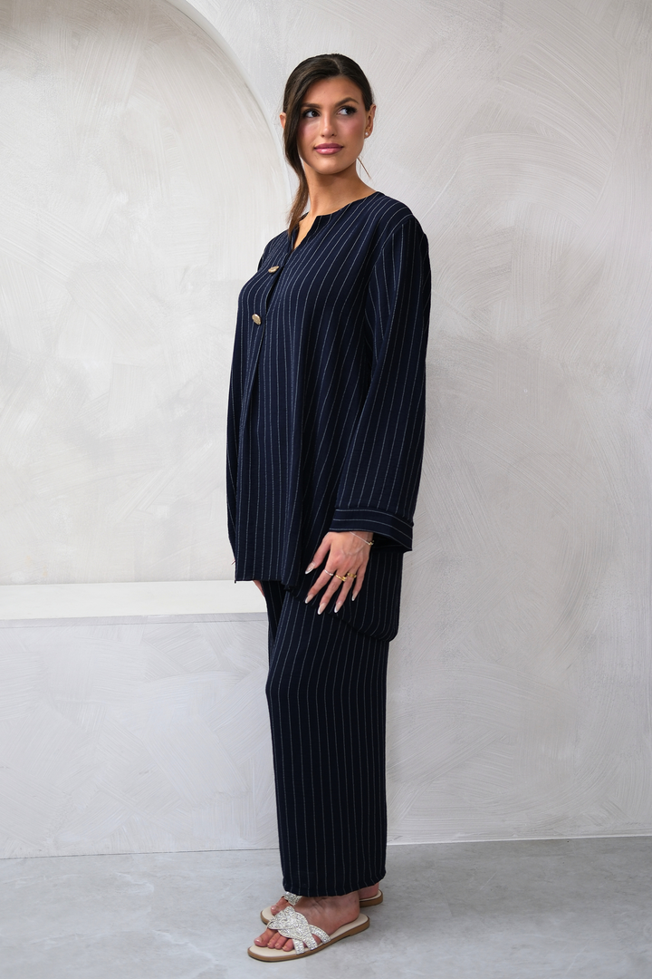Dark Navy Pinstripe Co-Ord
