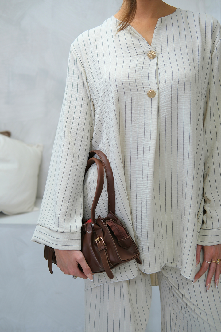 Stone Pinstripe Co-Ord