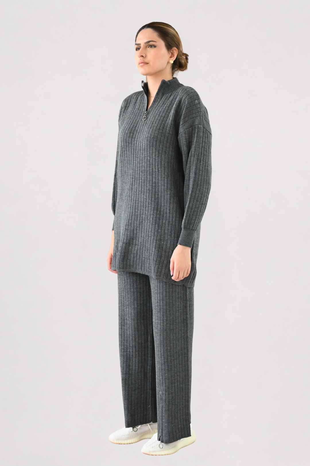 Grey Ribbed Knit Co-ord