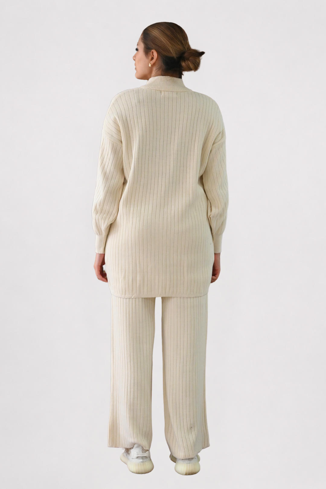 Cream Ribbed Knit Co-ord