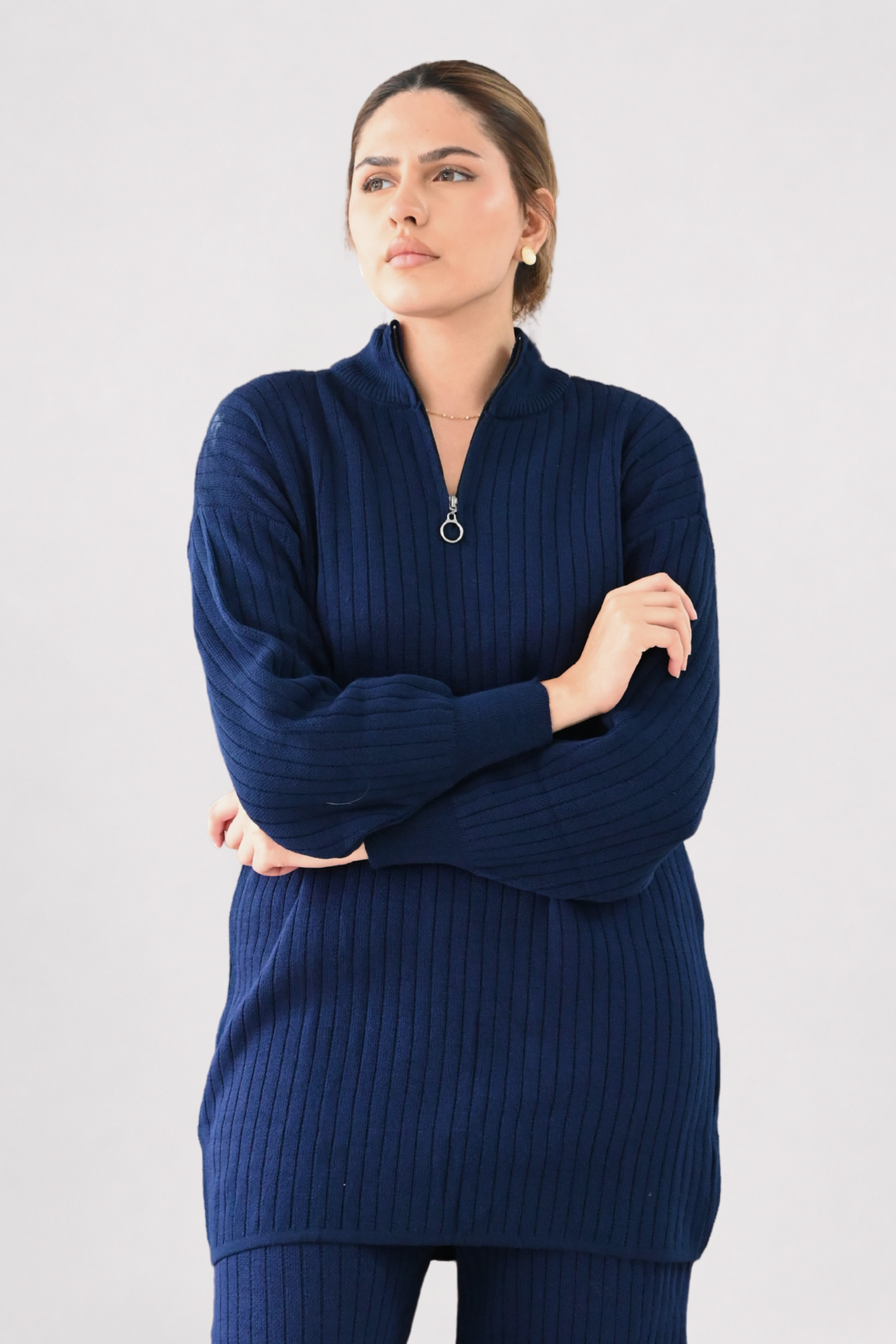 Navy Ribbed Knit Co-ord