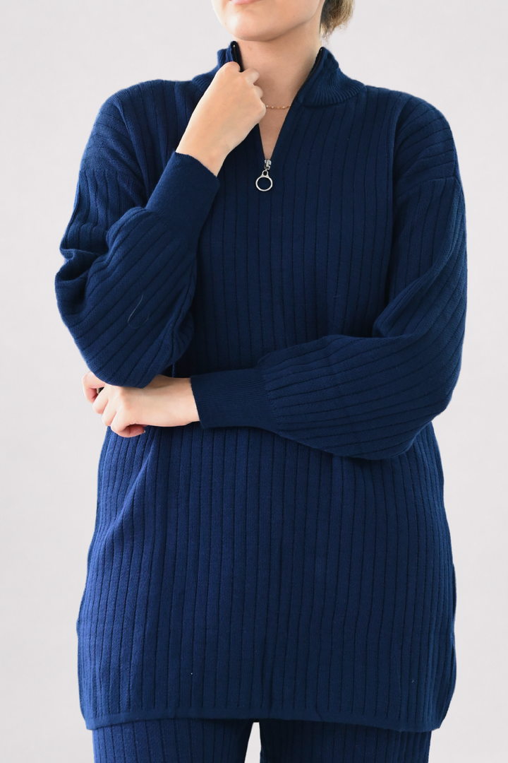 Navy Ribbed Knit Co-ord