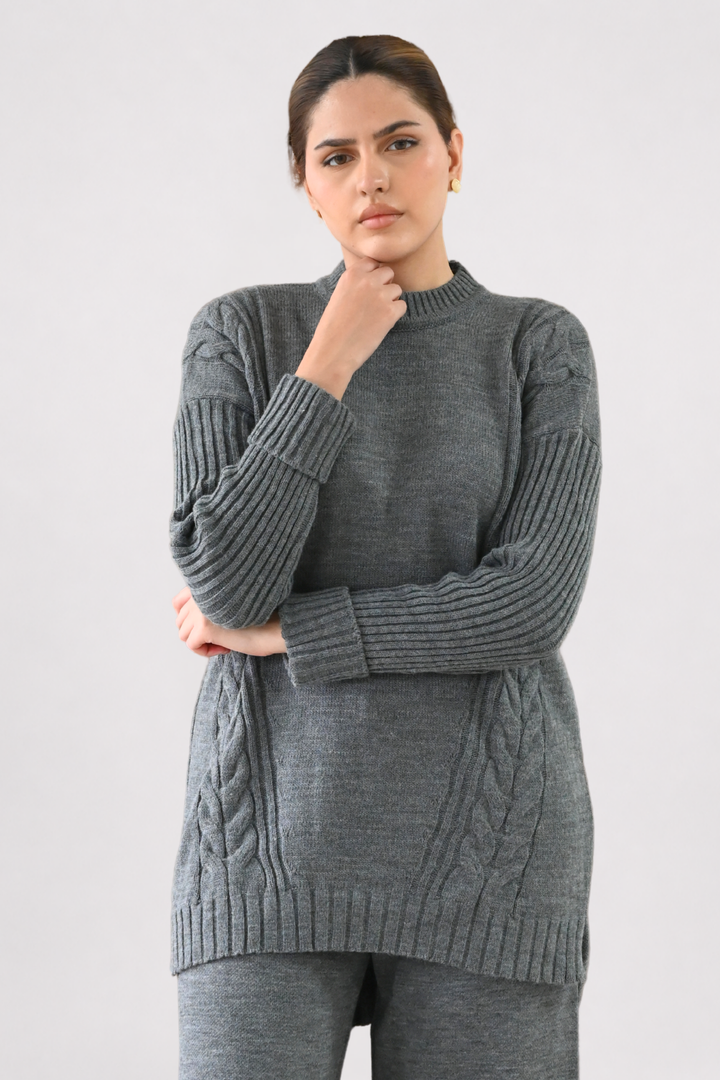 Grey Cable Knit Co-ord