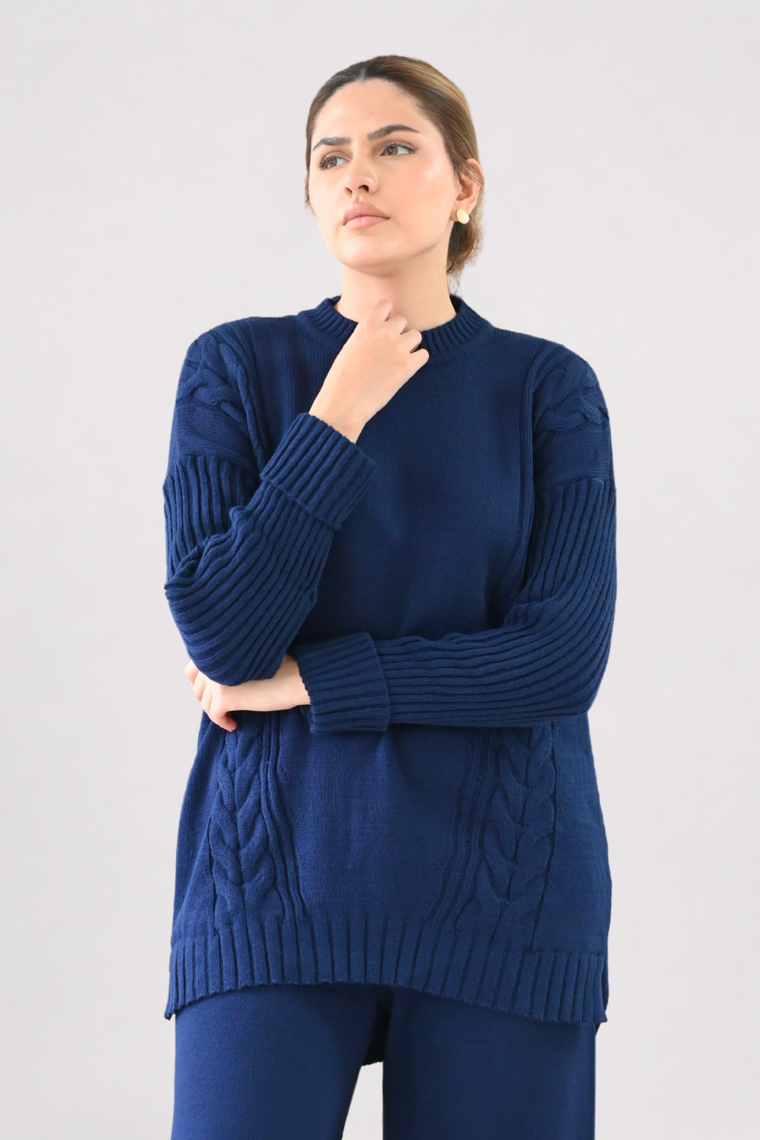 Navy Cable Knit Co-ord