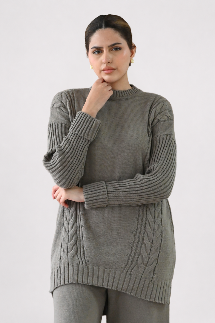 Mocha Cable Knit Co-ord