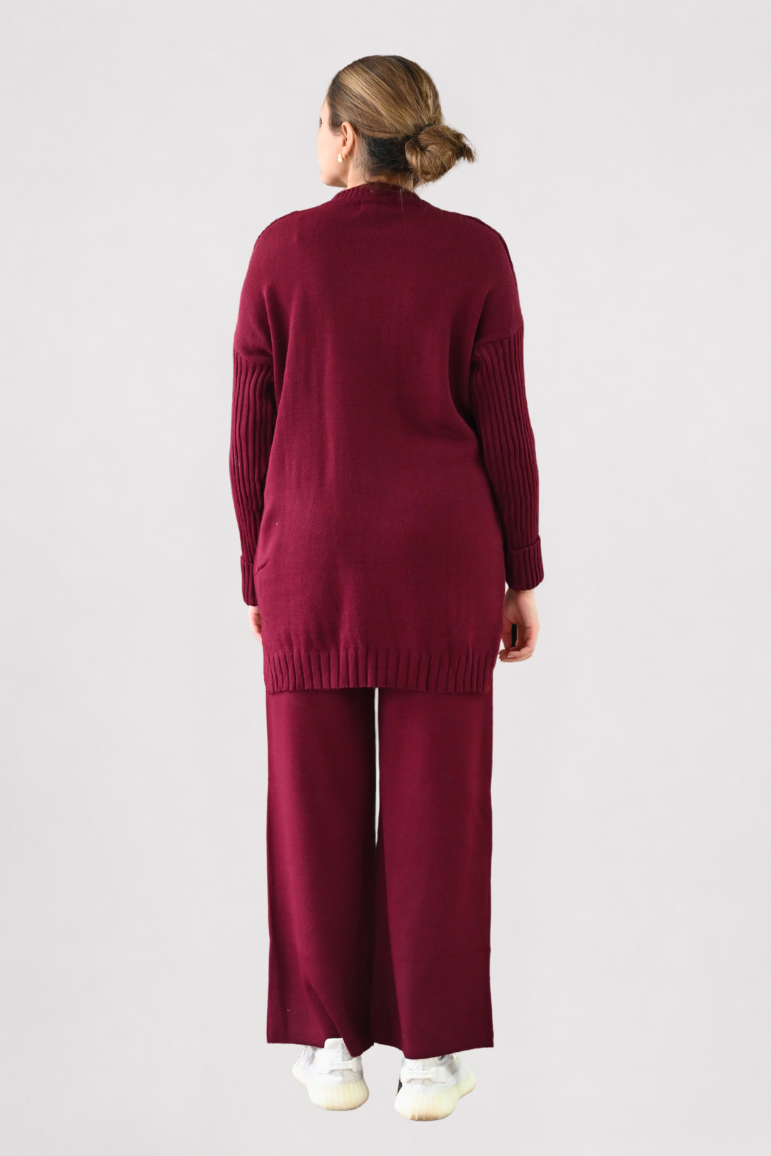 Wine Cable Knit Co-ord