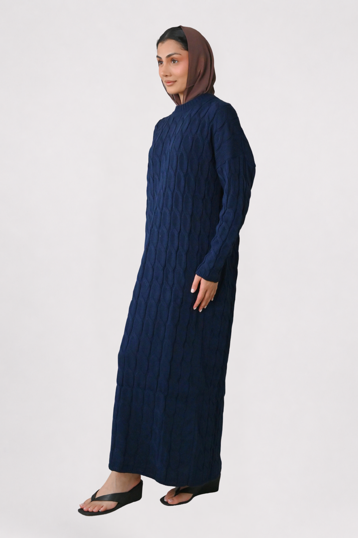 Navy Cable Knit Dress