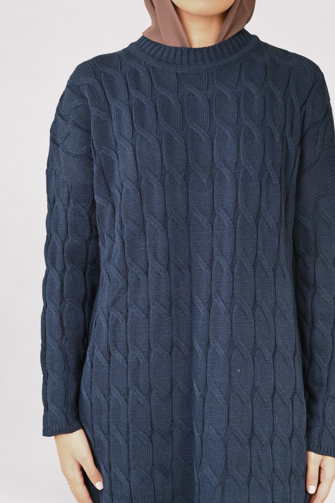Navy Cable Knit Dress
